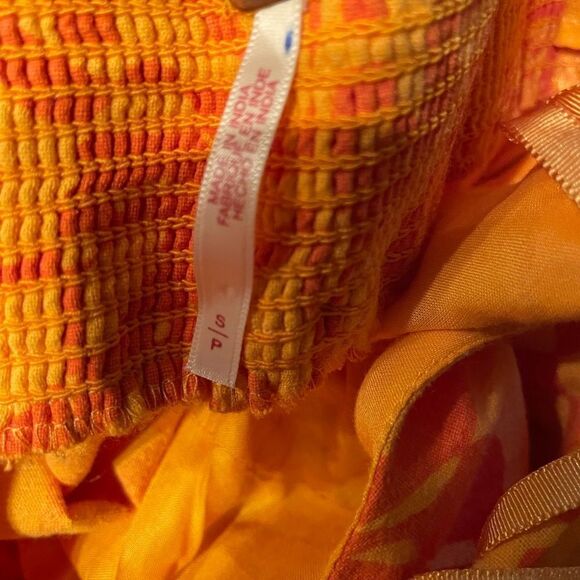 New Free People Kira Jumpsuit Yellow/orange 
 Wide Leg Retro size S NWOT - Picture 7 of 8